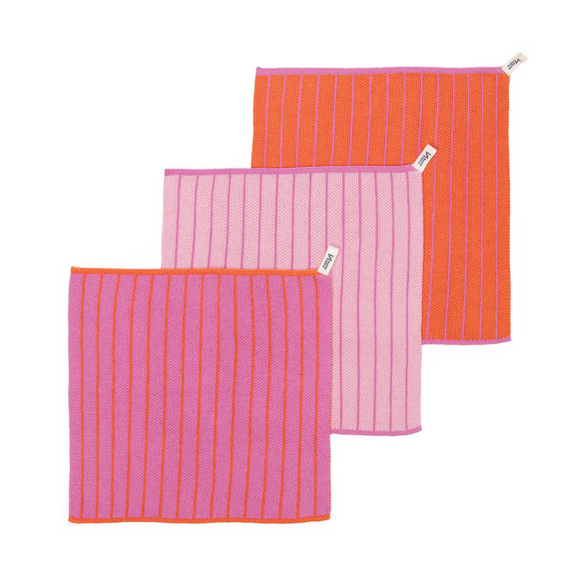 Sophie Home - Reusable & Eco-Friendly Cotton Dishcloths: Striped Pink