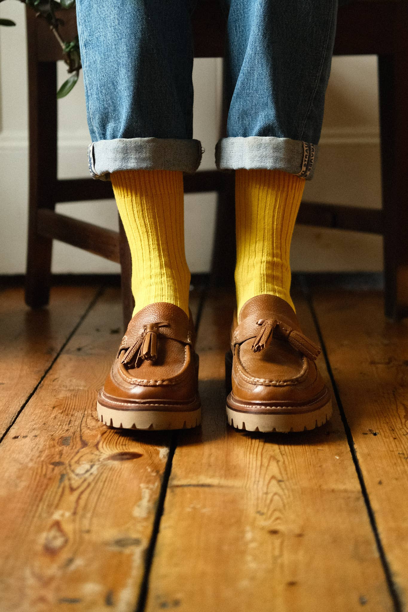 Sock Sisters - Yellow Wide Rib Socks