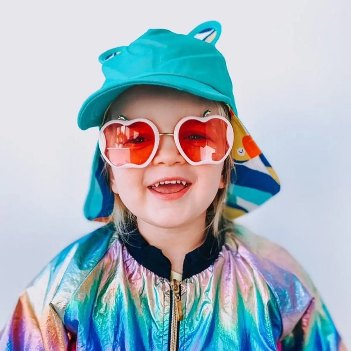 Kids Roll Up Neck Bugs Print Design Sun Hat in Blue – Little Hotdog Watson