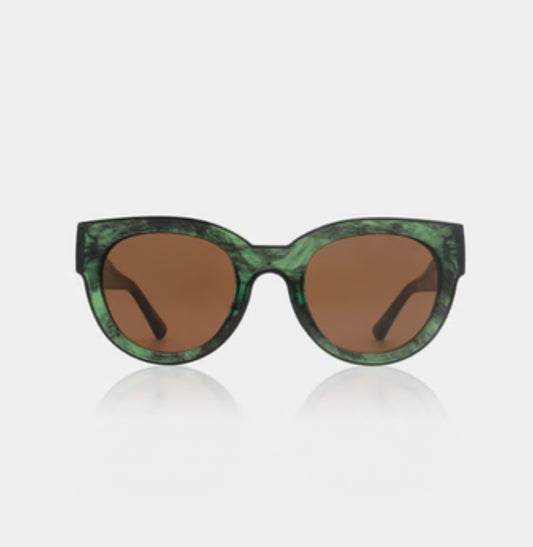 A.KJAERBEDE SUNGLASSES LILY GREEN MARBLE TRANSPARENT