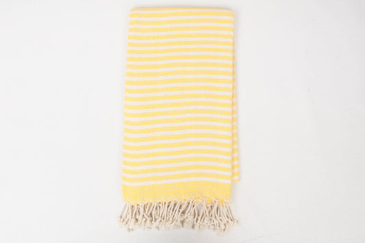 Handwoven Turkish Cotton Towel -  Yellow