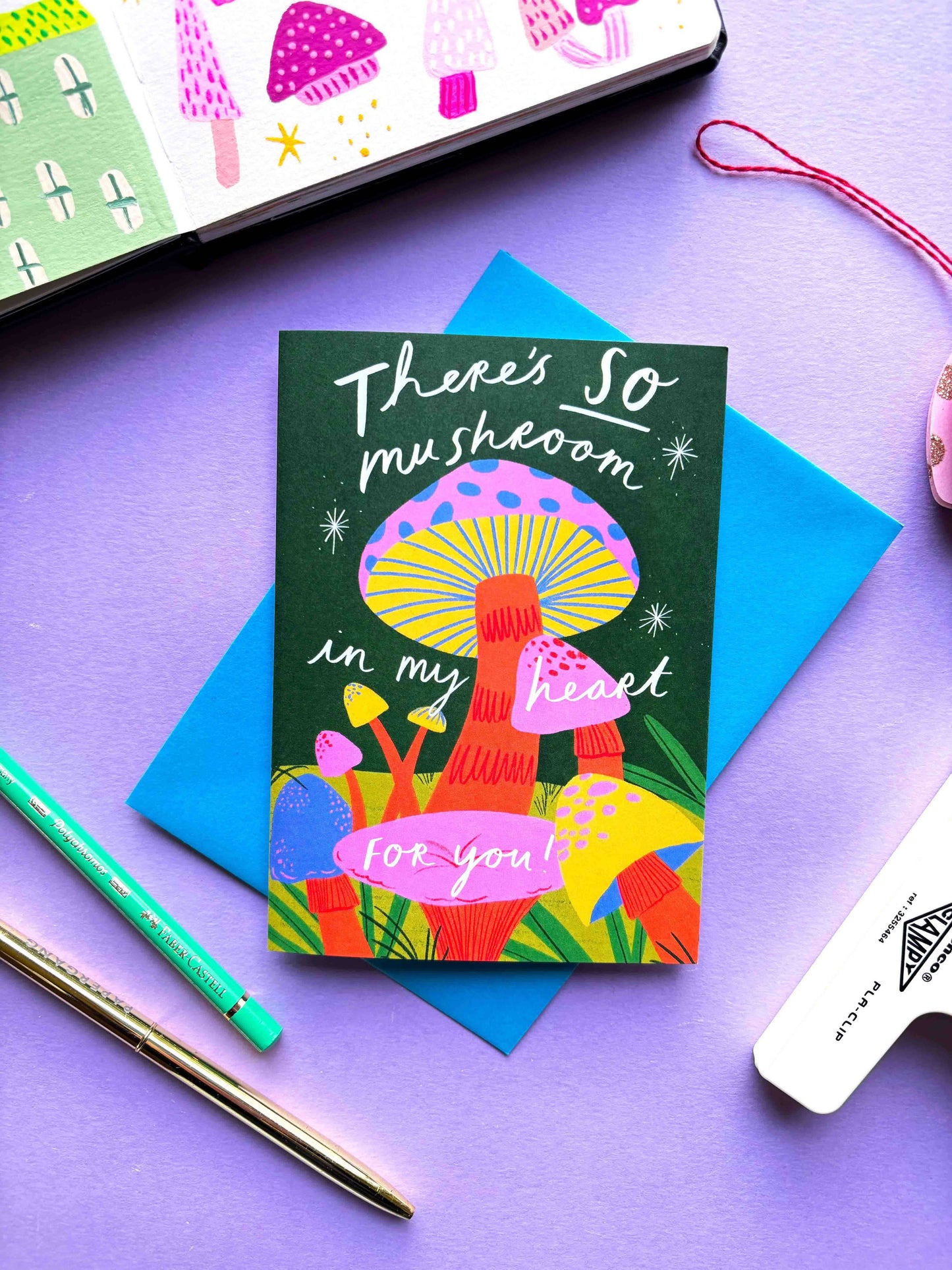 Kerrie Illustrates - There's So Mushroom In My Heart For You Valentines Greetings