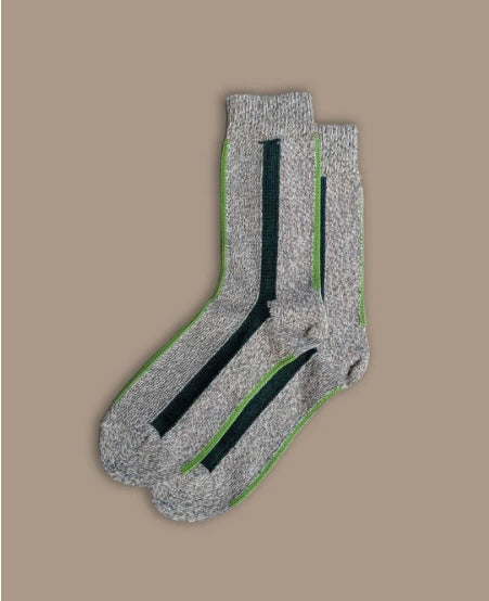 Rove Organic Cotton Socks | Vertical Stripe Pine