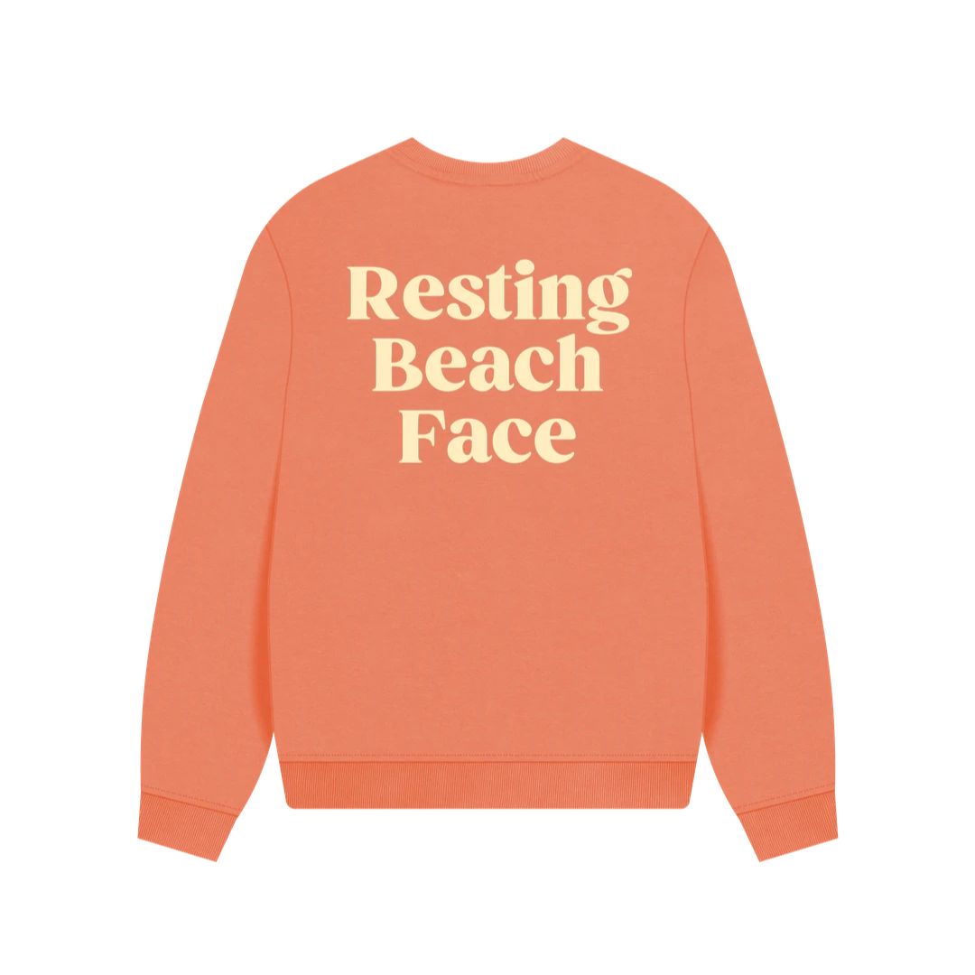 Resting Beach Face Women’s Organic Oversized Sweatshirt Sunset Edition