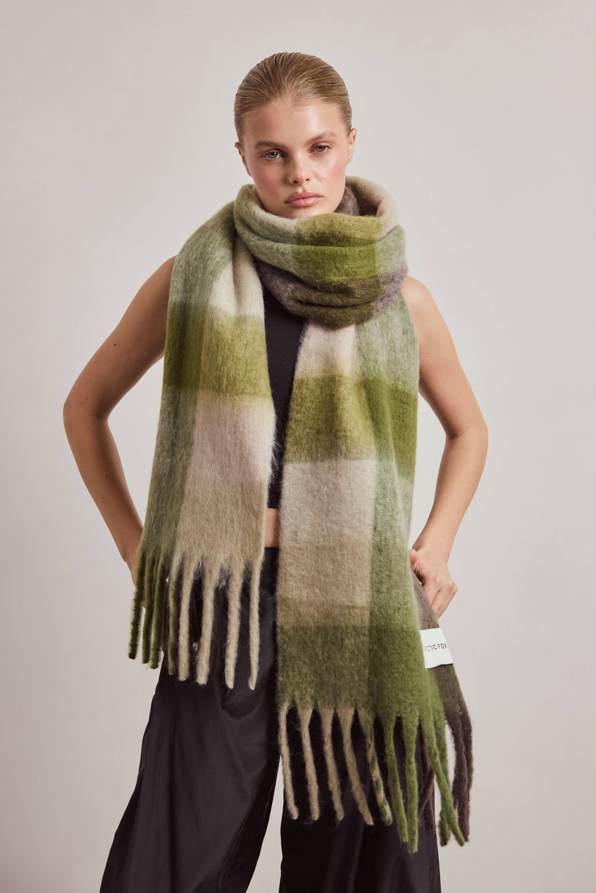 ARCTIC FOX & CO. - The Reykjavik Scarf - 100% Recycled - Mossy Greens - AW26