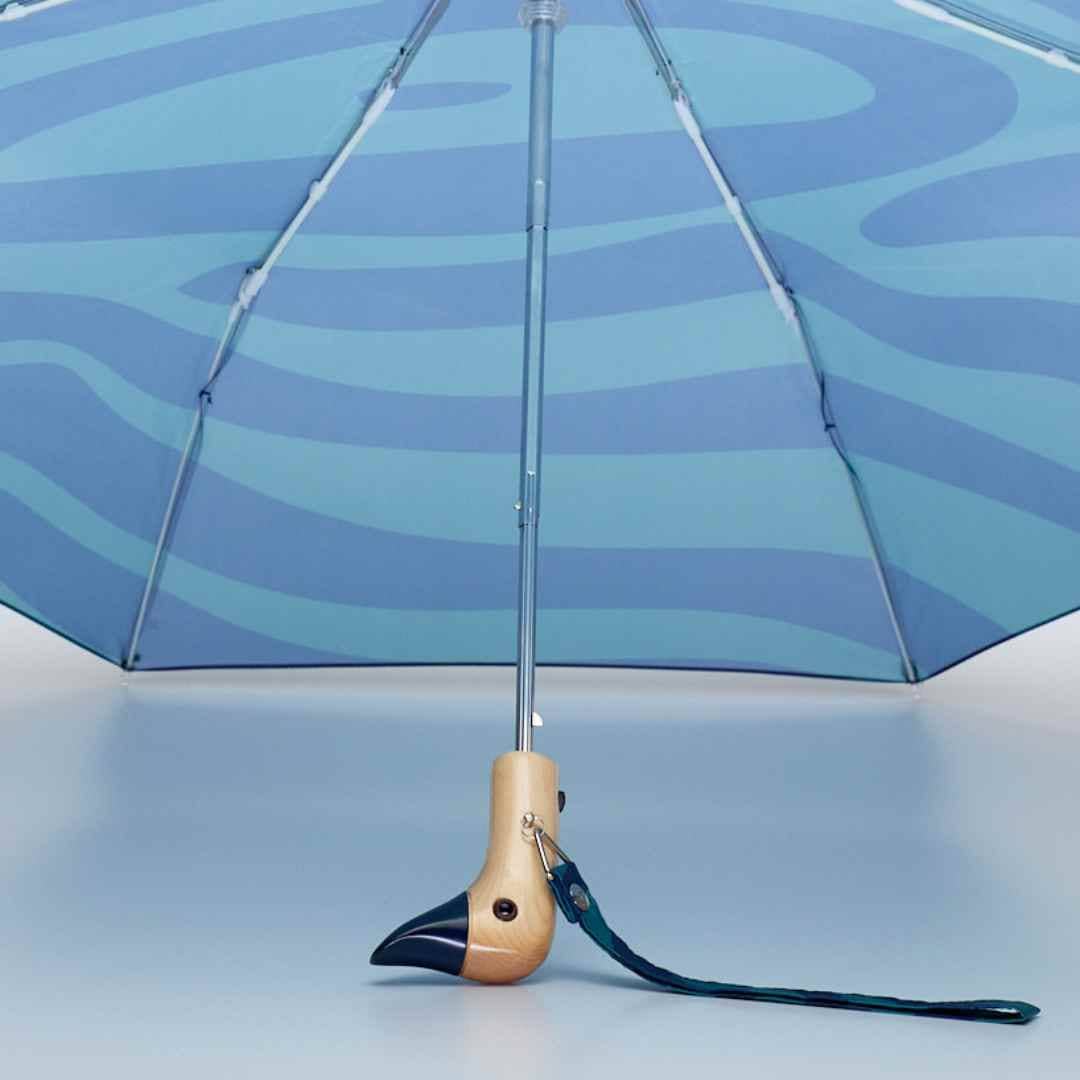 Original Duckhead - Blue Swirl Compact Eco-Friendly Wind Resistant Umbrella