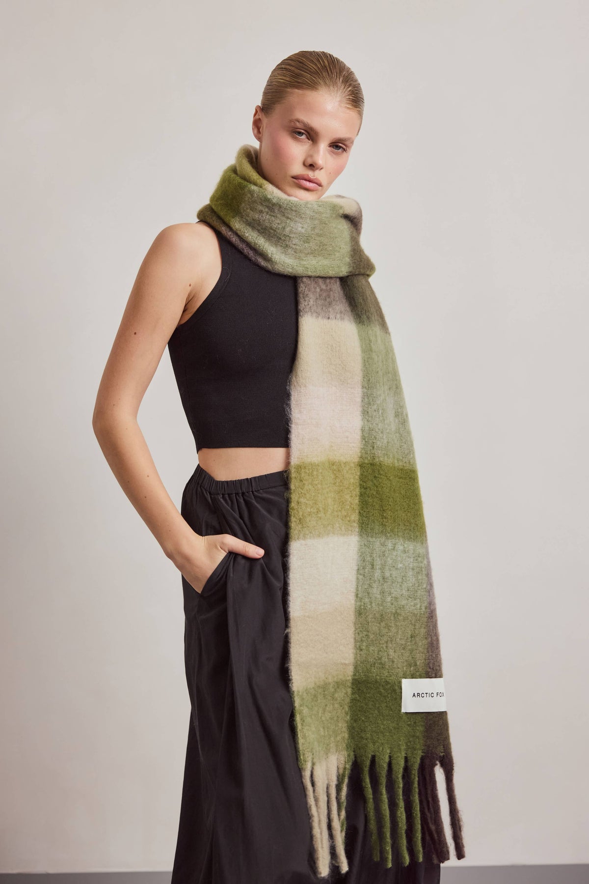 ARCTIC FOX & CO. - The Reykjavik Scarf - 100% Recycled - Mossy Greens - AW26