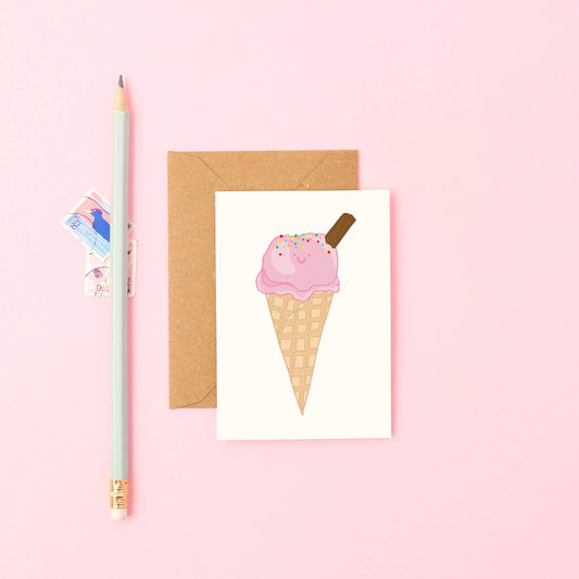 You've Got Pen On Your Face - Ice Cream Mini Card | Cute Birthday Card | A7 Greeting Card