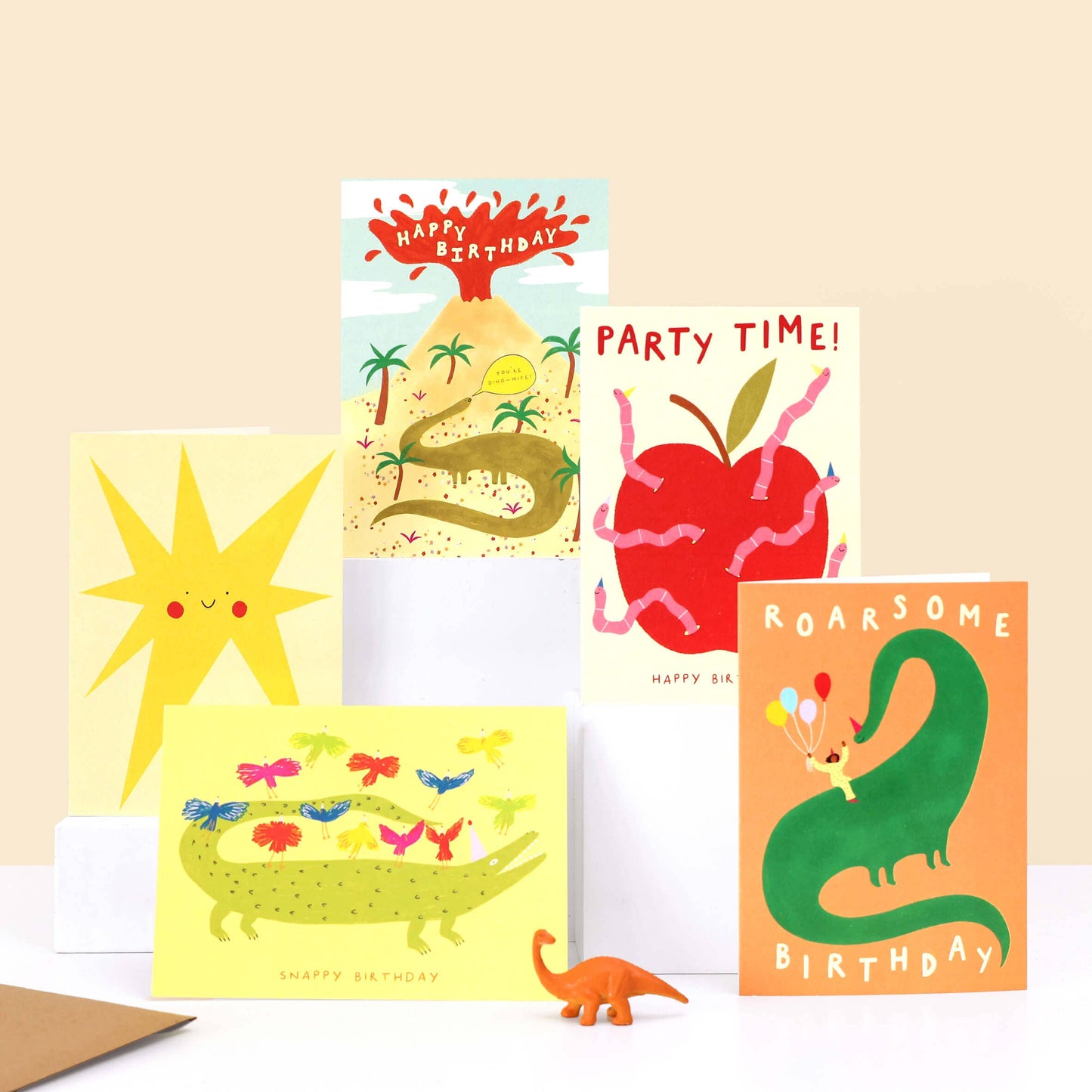 Little Black Cat Illustrated | USA Duties Paid - Worm Party Birthday Card | Fun Birthday Card | Kids Card