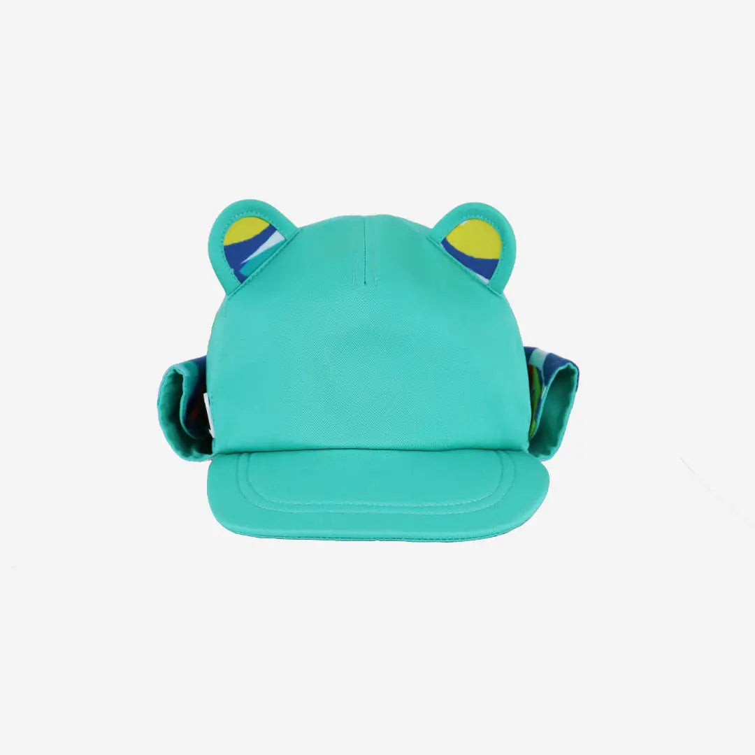 Little Hotdog Watson The Cub hat with neck flap: Turquoise