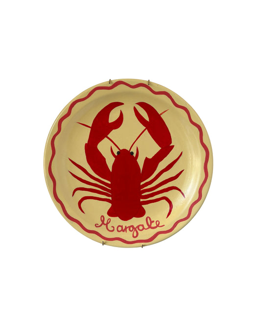 Yellow Lobster wall plate by Dottie & Cloud