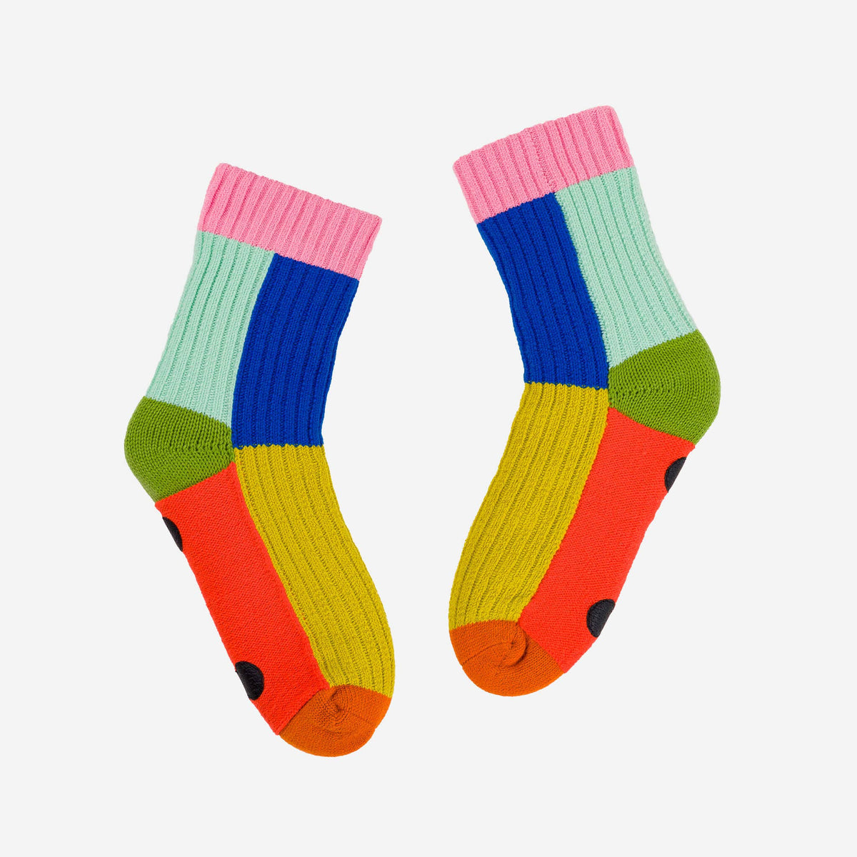 VERLOOP - Kaleidoscope Knit House Socks: Olive Cobalt