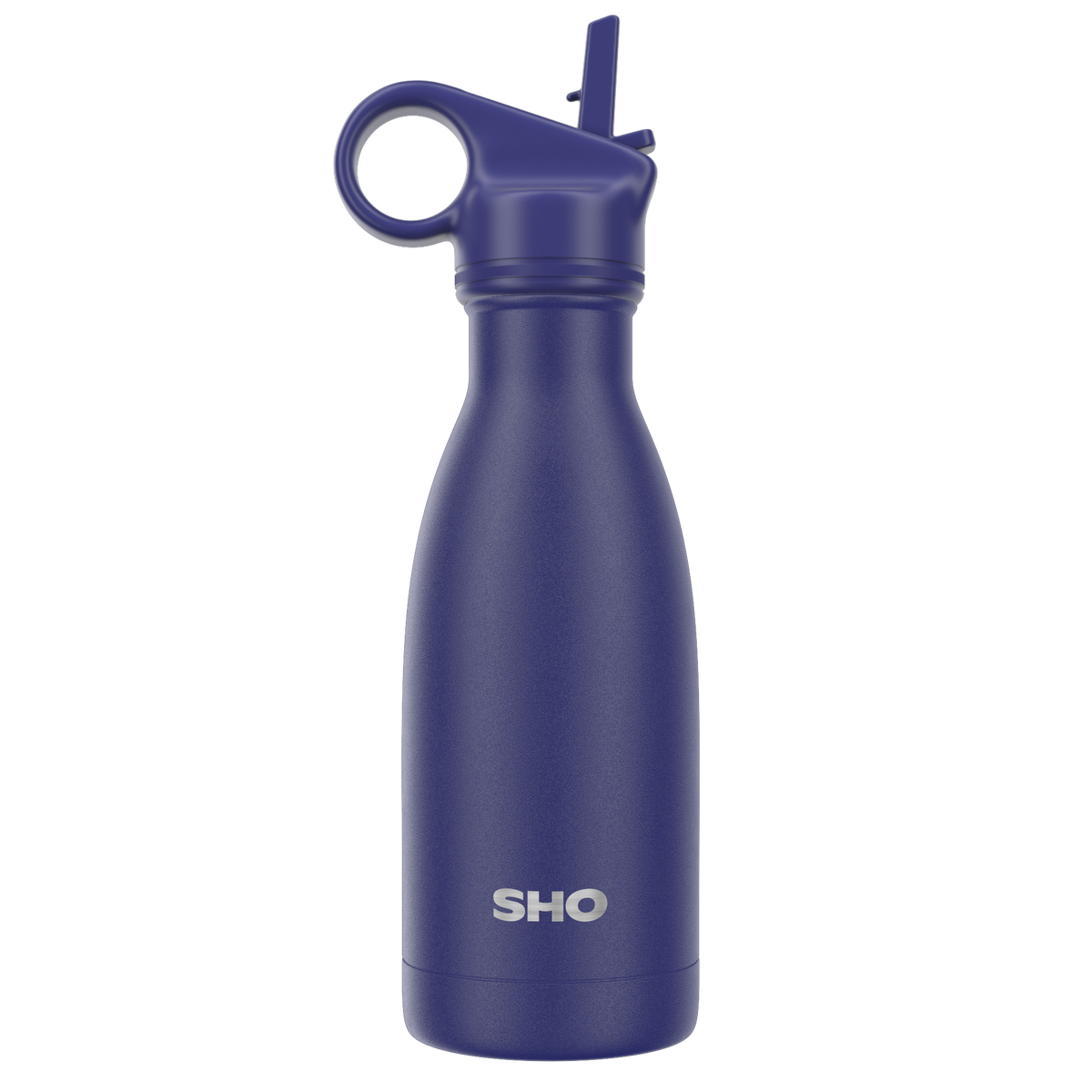 SHO - Original Bottle & Straw Lid┃Insulated Reusable Water Bottle: Colours / Midnight Blue with Straw Lid / 260ml