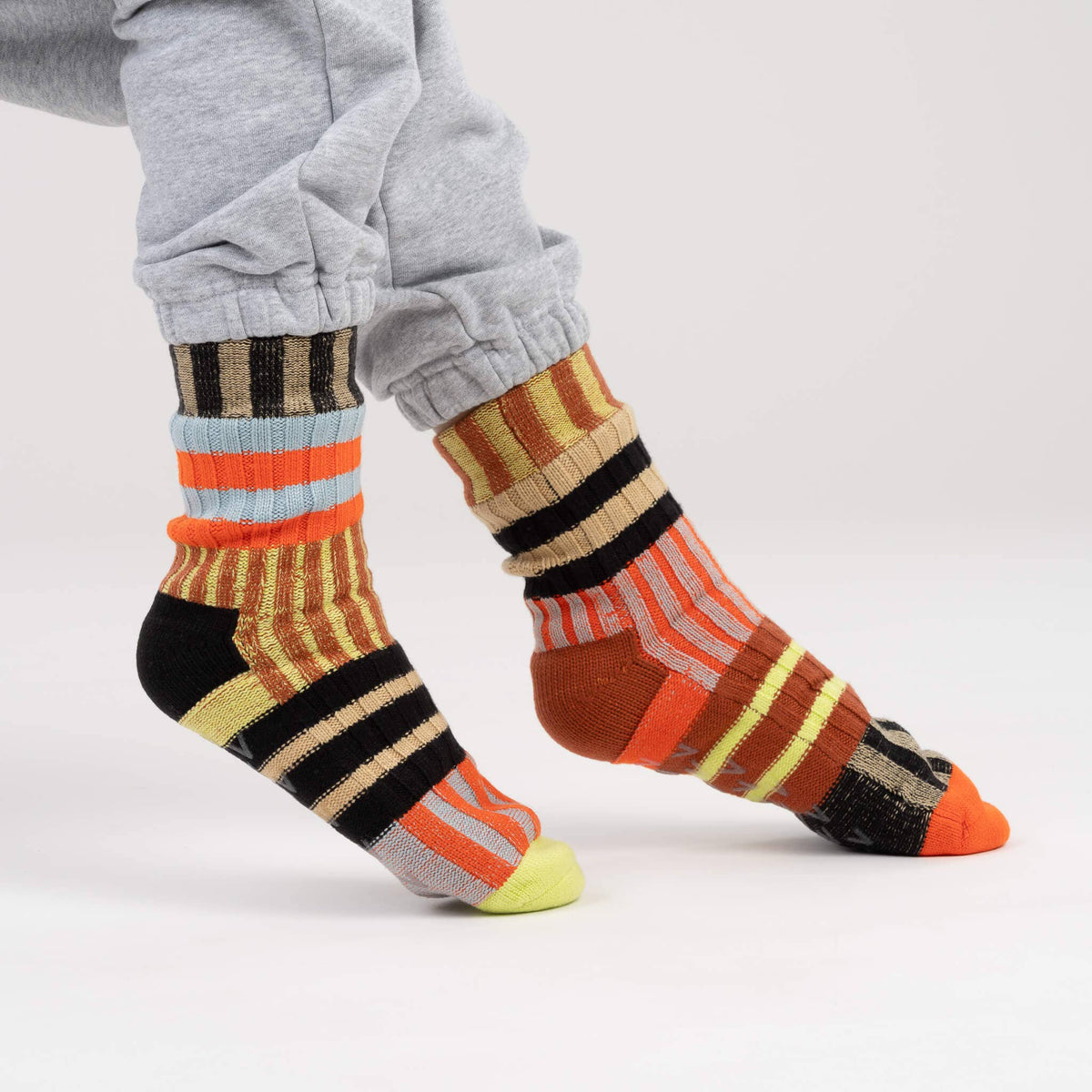 VERLOOP Patchwork Stripe House Socks: Sport