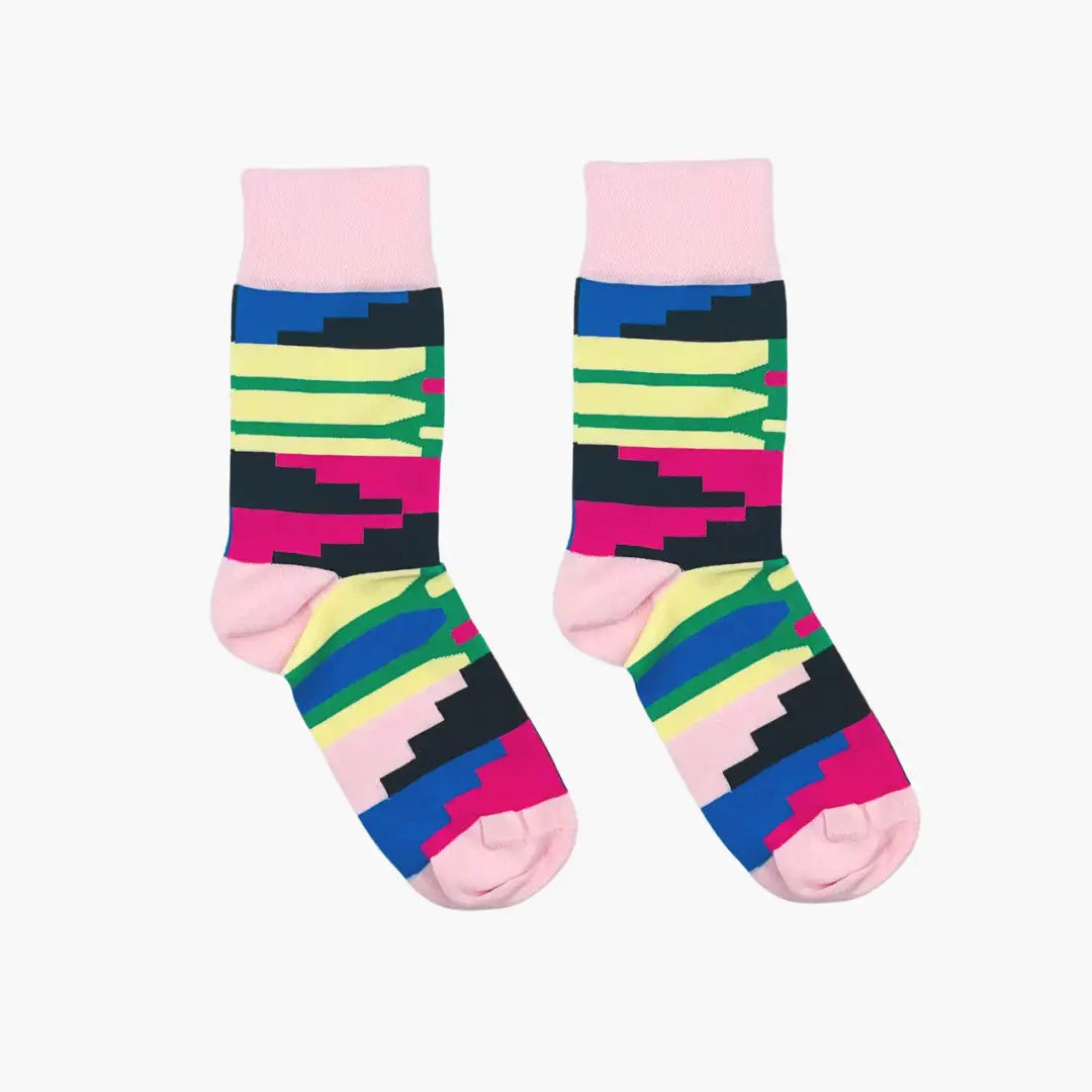 Afropop Socks - Kente Pink