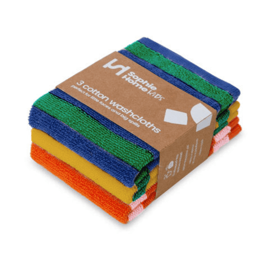 Sophie Home Ltd - Resusable & Eco-Friendly Terry Washcloths: Striped Green