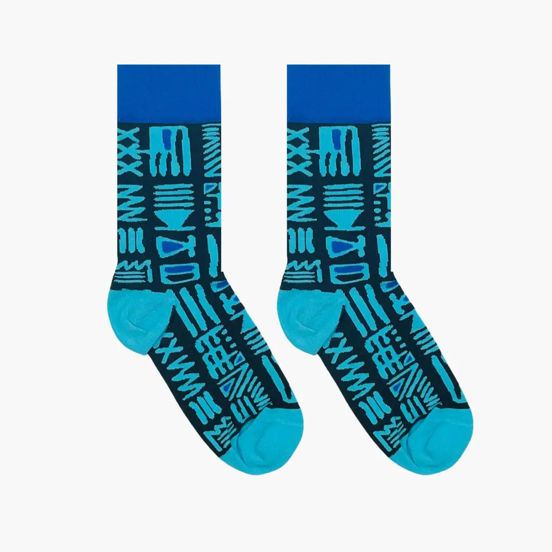 Afropop Socks - Tribal Blue