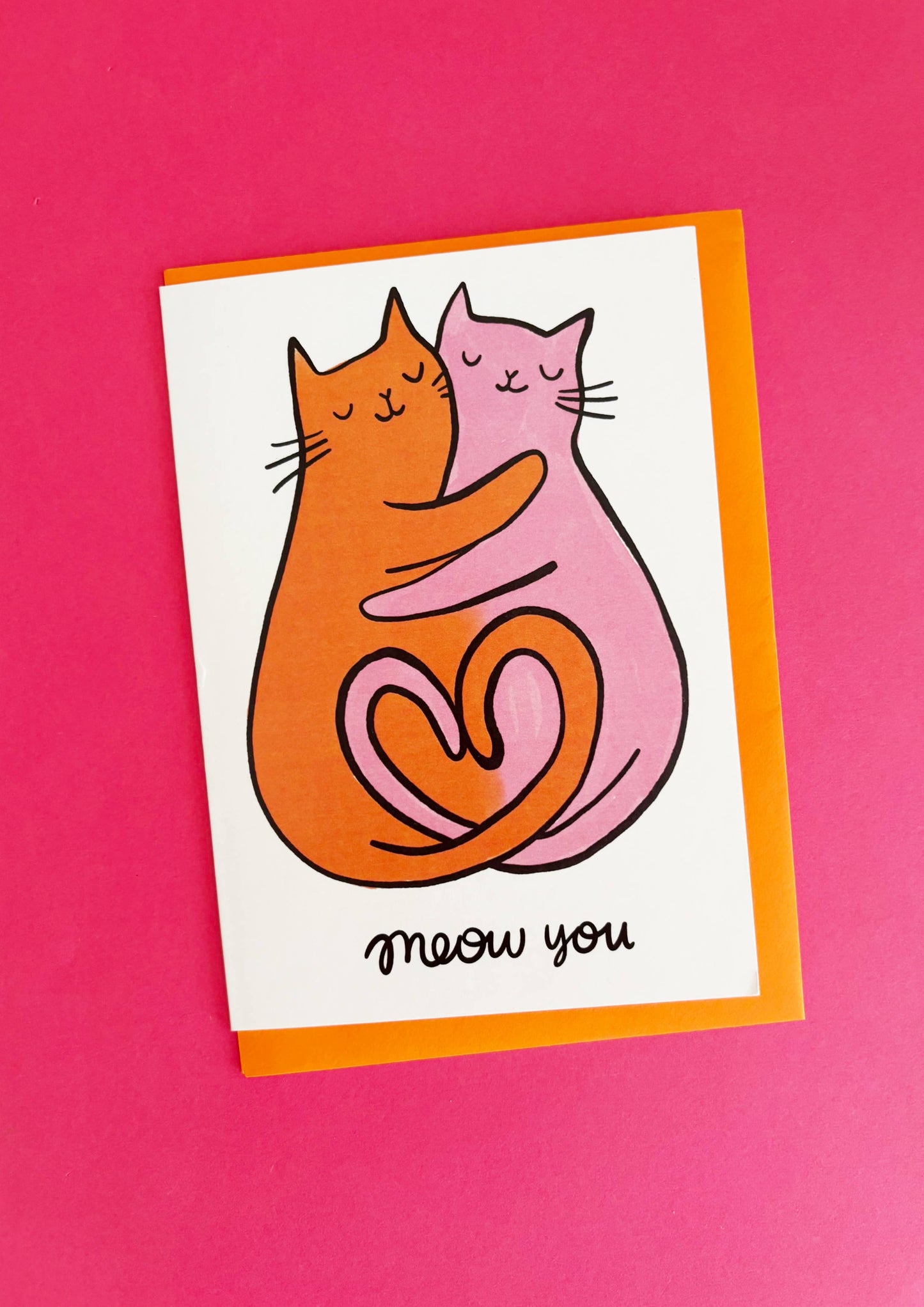 Kitty Kenda Papergoods - Meow You All Occasion Greeting Card: PINK ORANGE