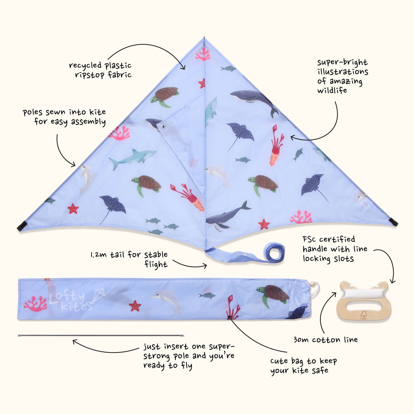 Eco Beach Ltd - Ocean - Children's Sustainable Kite