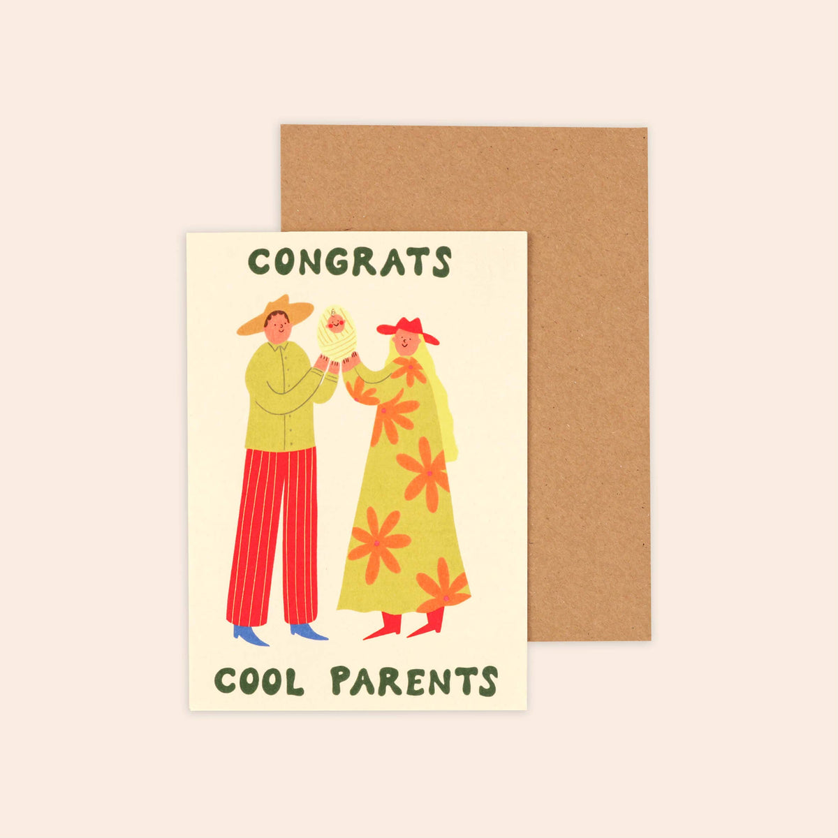 Little Black Cat Illustrated | USA Duties Paid - Cool Parents New Baby Card | Unisex Baby Card | Congrats