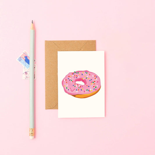 You've Got Pen On Your Face - Donut Mini A7 Greeting Card | Fun Foodie Design | Blank Card