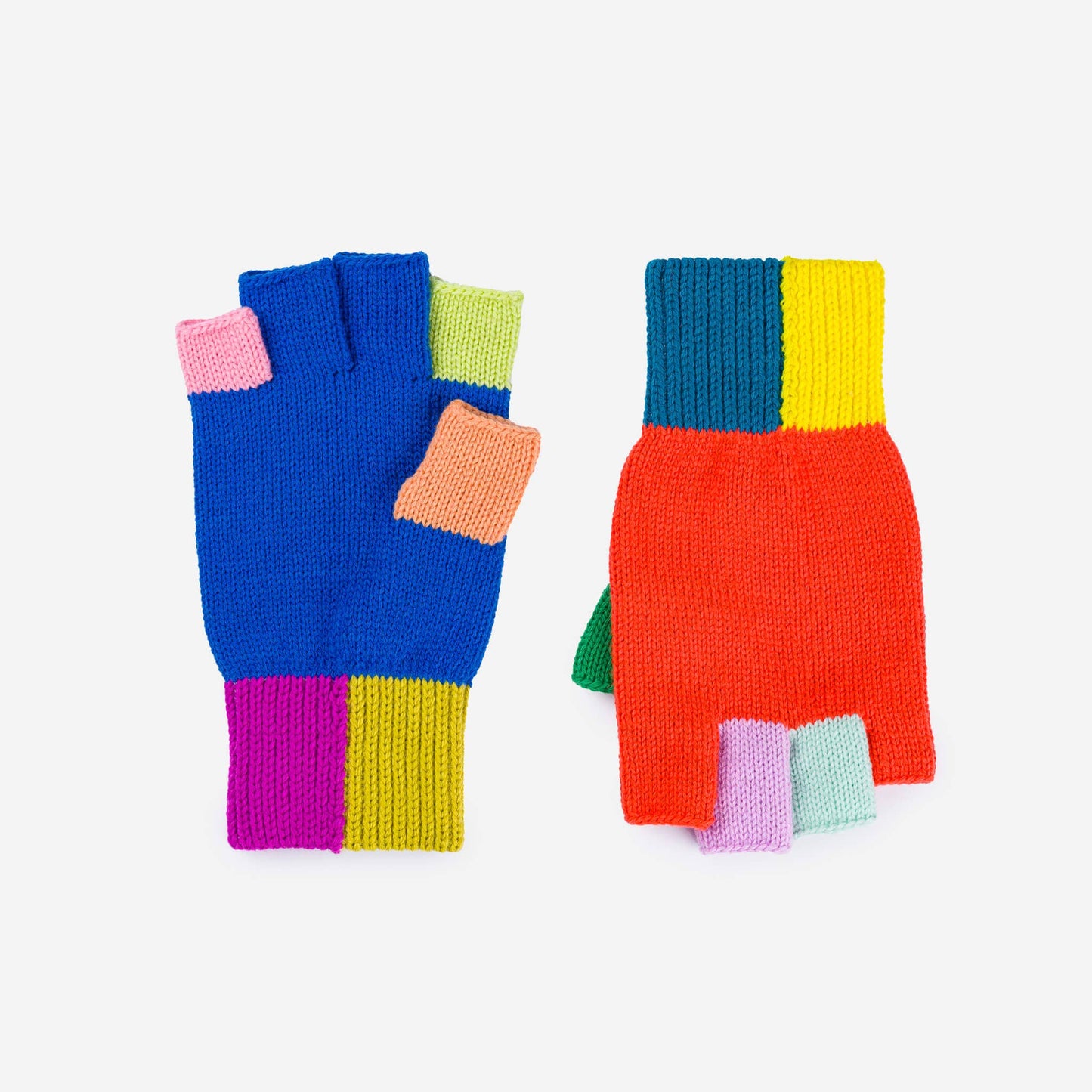 VERLOOP Mismatch Fingerless Gloves: Rainbow