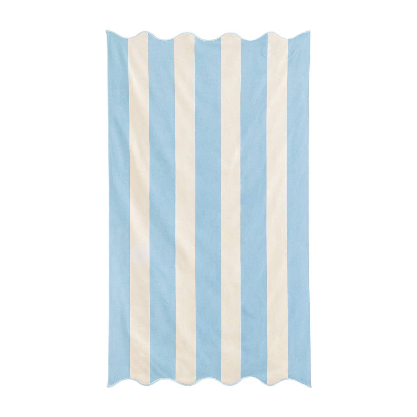 Allure Bath Fashions - Large Scalloped Striped Beach Towel 90 x 170cm - 100% Cotton: Green