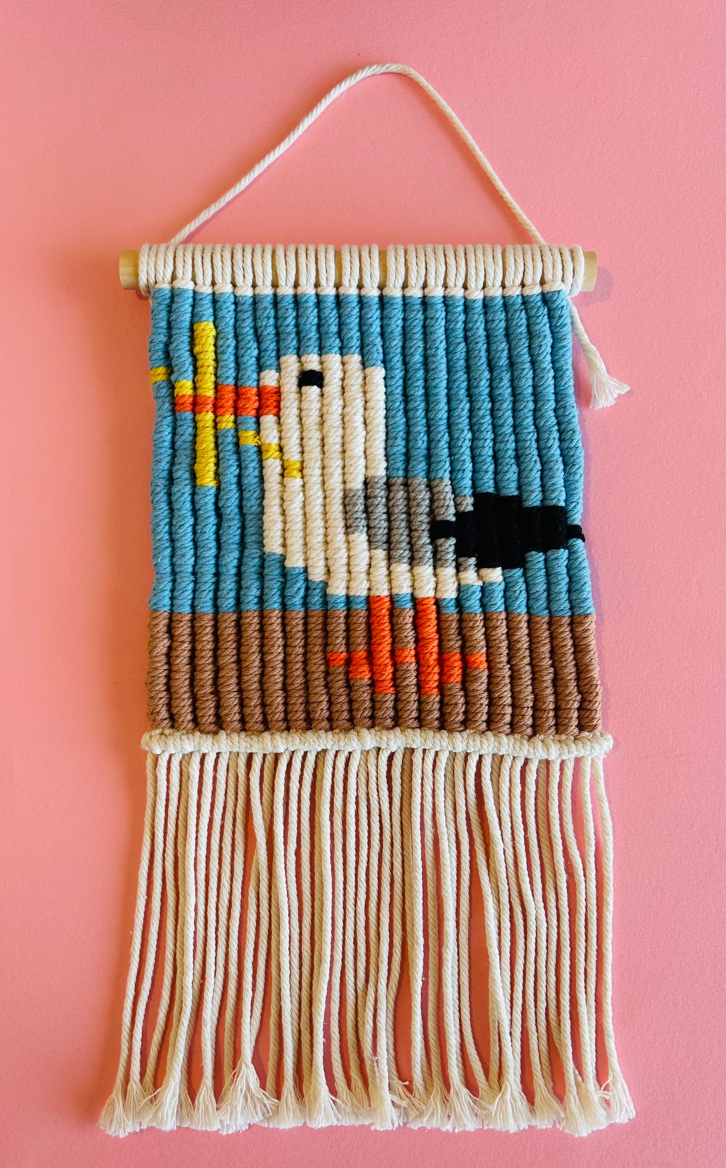 Tapestry wall hanging seagull