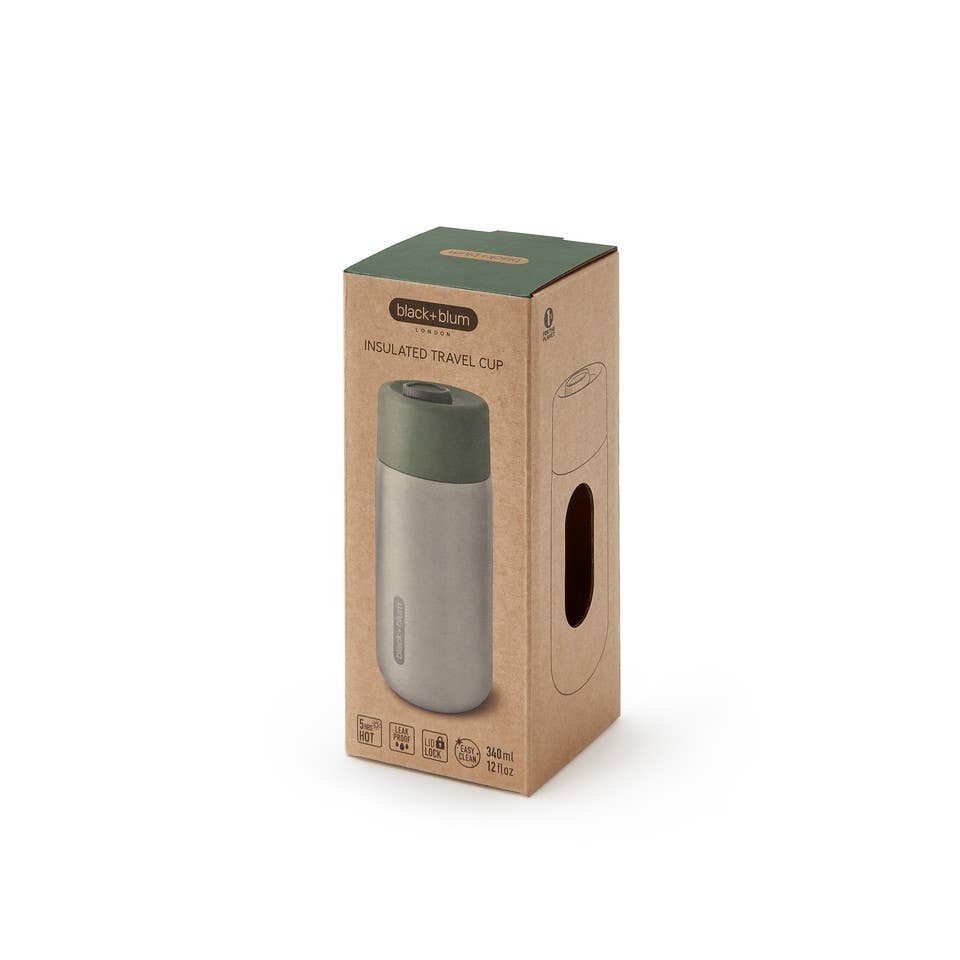 Black+Blum - Insulated Travel Mug - Leak Proof Stainless Steel Travel Cup: Olive