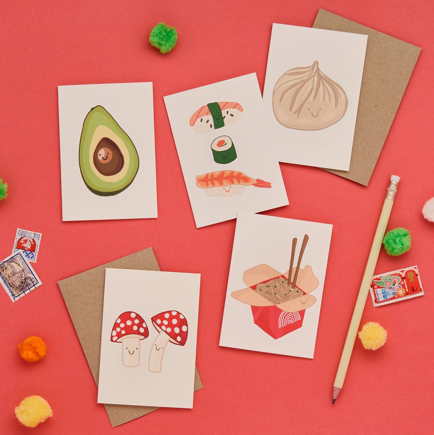 You've Got Pen On Your Face - Mushrooms Mini A7 Greeting Card | Quirky Nature Design