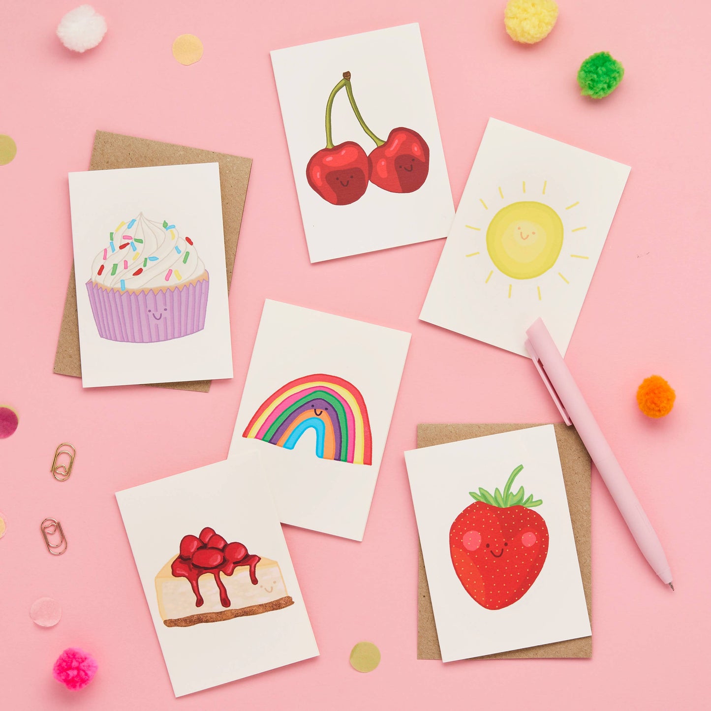 You've Got Pen On Your Face - Sunshine Mini A7 Greeting Card | Bright and Cheerful Design