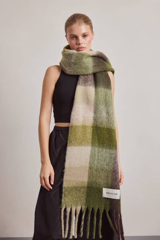 ARCTIC FOX & CO. - The Reykjavik Scarf - 100% Recycled - Mossy Greens - AW26