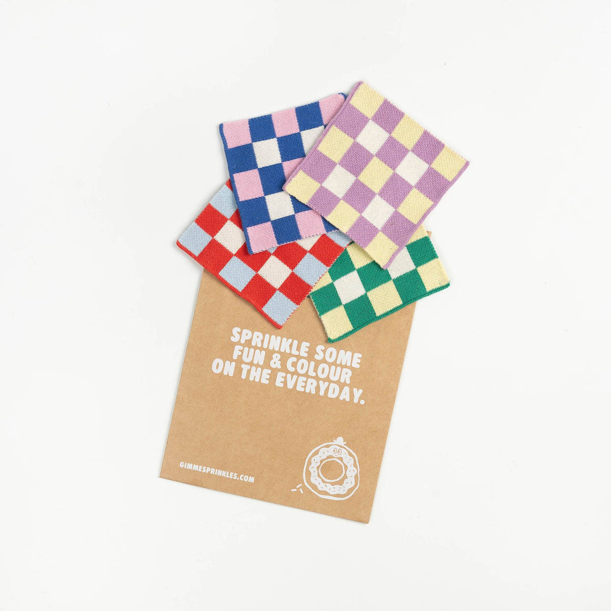 Sprinkles - Cotton Knitted Coasters - Set of 4 - Waffle - 11 x 11 cm