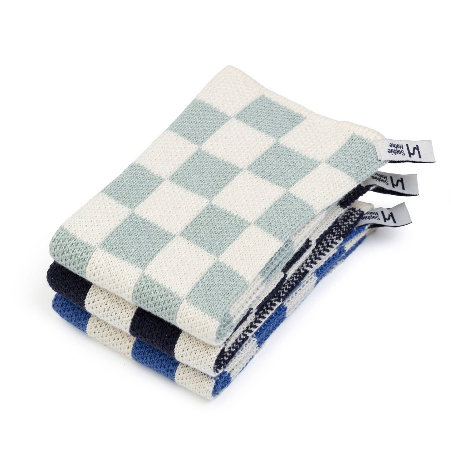 Sophie Home Ltd - Reusable & Eco-Friendly Cotton Dishcloths: Check Cobalt