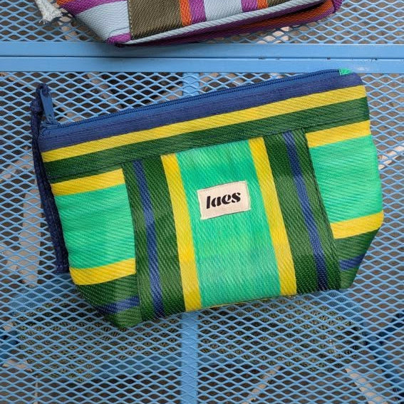 Laes Beach Pouch - Blue/Green/Yellow