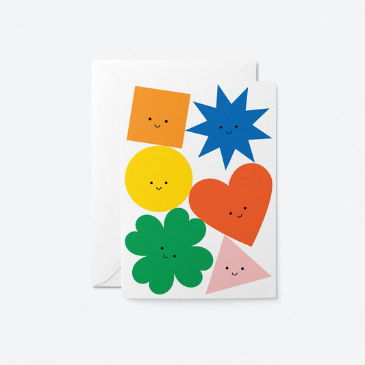 Graphic Factory - Happy Shapes - Birthday Greeting Card: Biodegradable cello