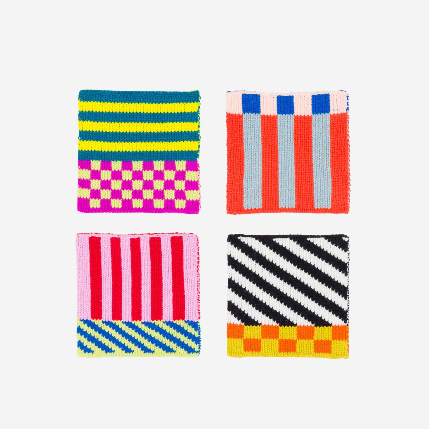 VERLOOP Pattern Patch Coaster Set: Rainbow