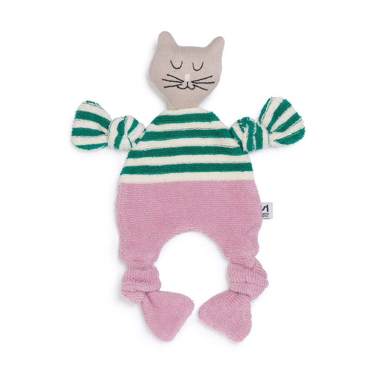 Sophie Home Ltd - Cotton Knit Baby Comforter Cuddle Cloth: Cat Green
