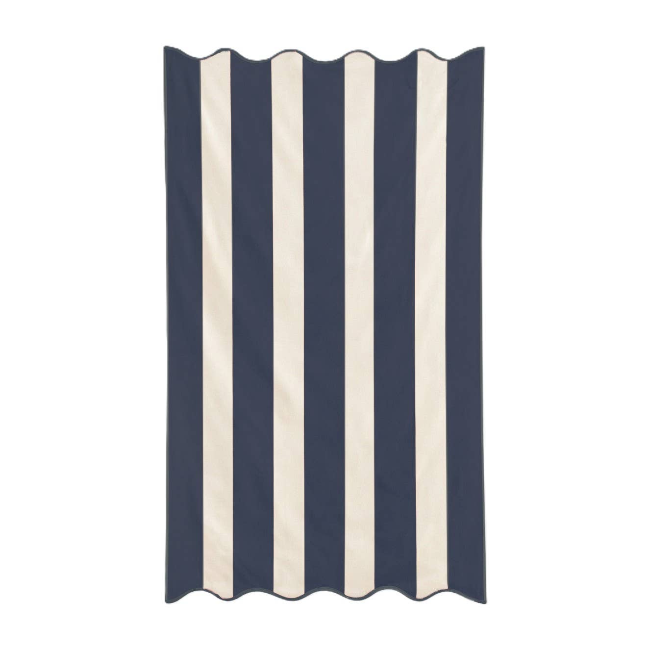 Allure Bath Fashions - Large Scalloped Striped Beach Towel 90 x 170cm - 100% Cotton: Green