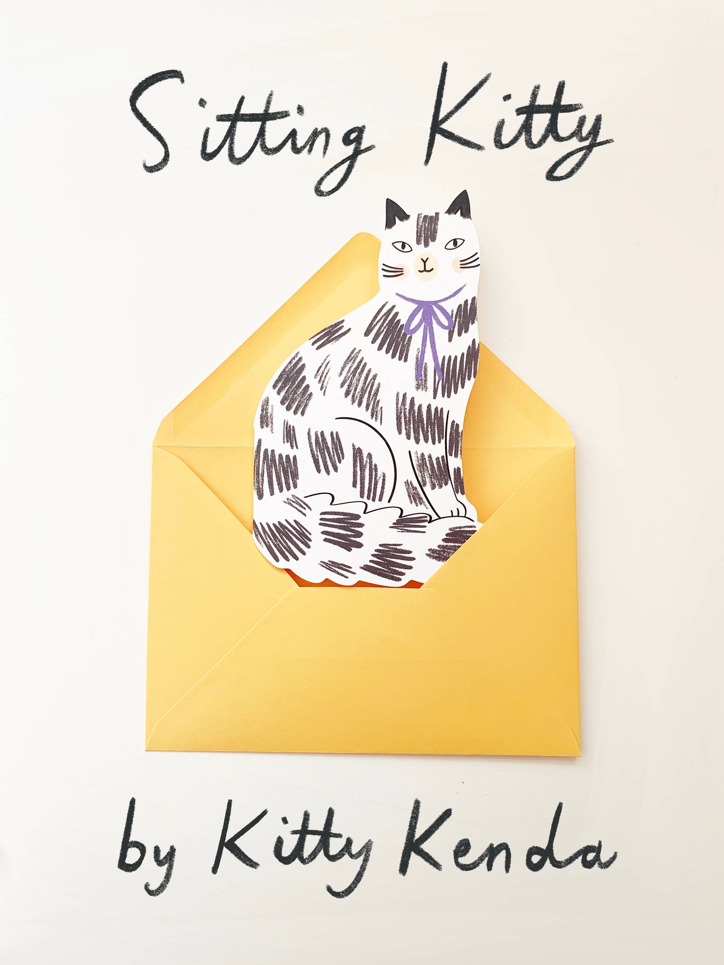 Kitty Kenda Papergoods - Sitting Kitty Shaped Greeting Card 4 colours: Black/White