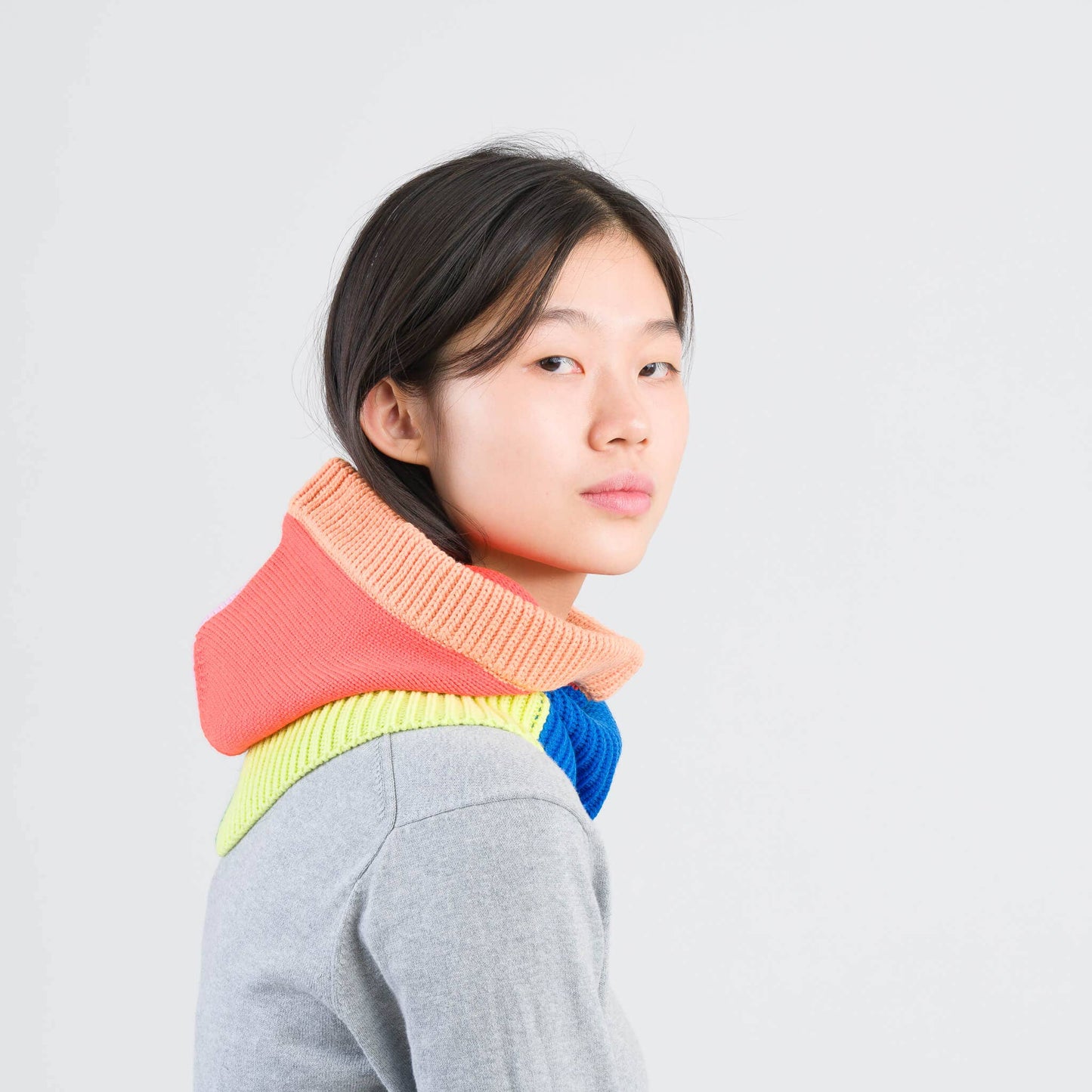 VERLOOP Mismatch Knit Hood: Poppy Lilac