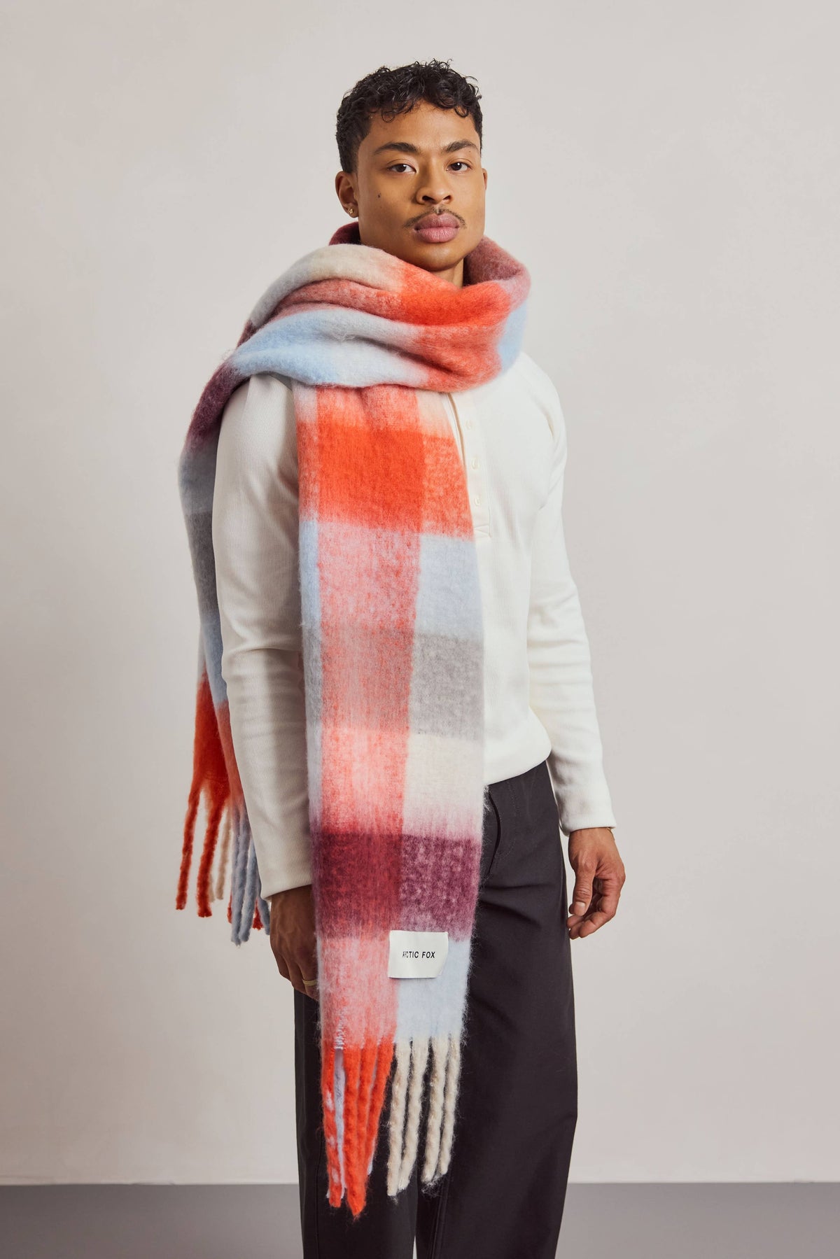 ARCTIC FOX & CO. - The Reykjavik Scarf - 100% Recycled - Red Blue Check - AW26