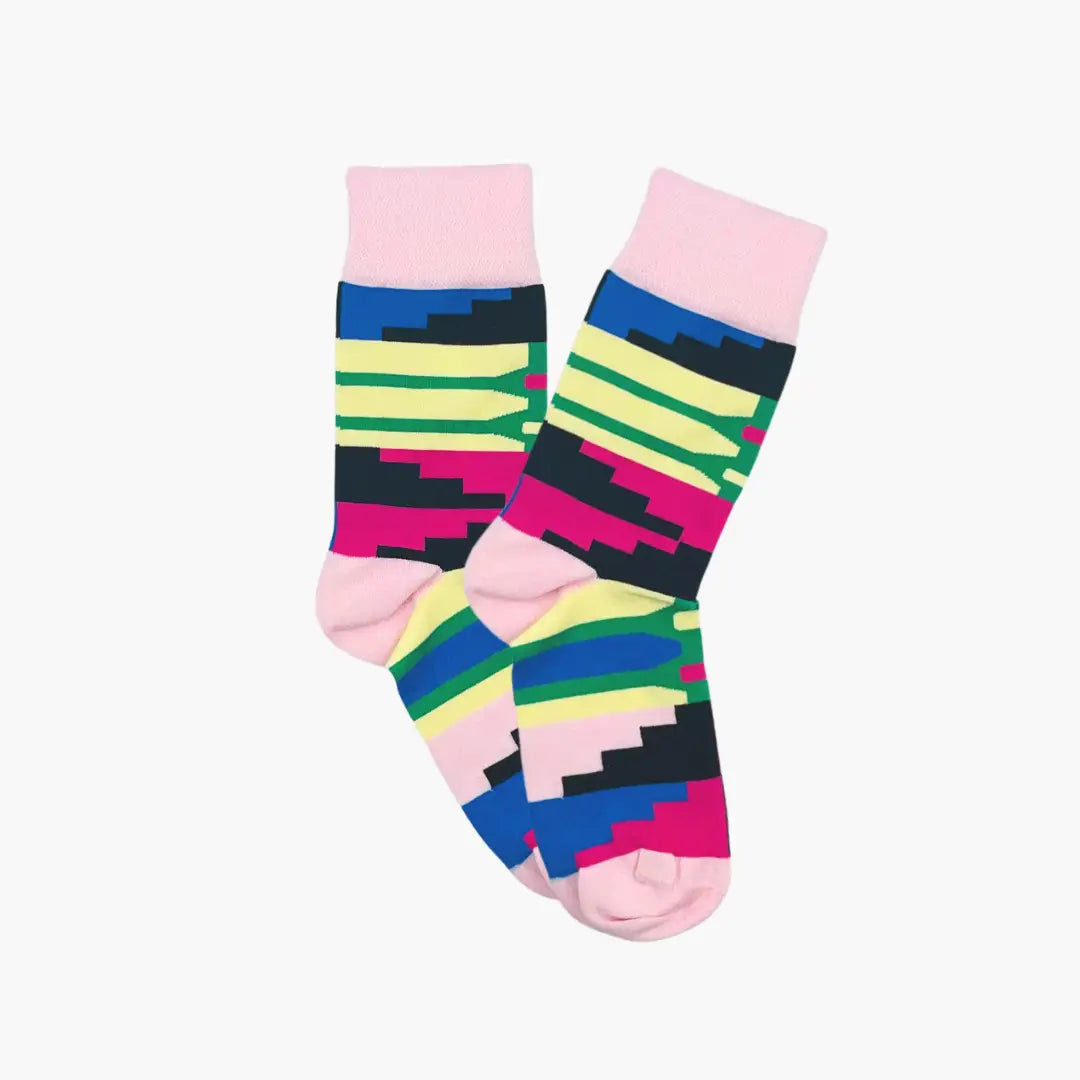 Afropop Socks - Kente Pink