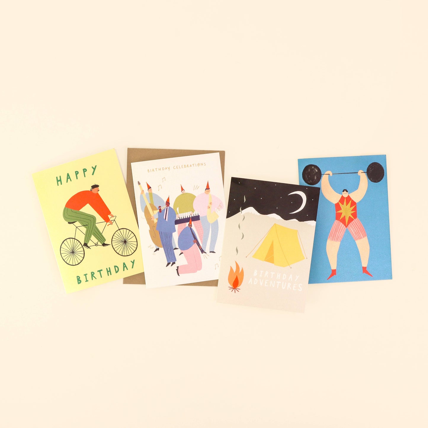 Little Black Cat Illustrated Goods - Strong Man Greeting Card | Father's Day | Male Birthday Card