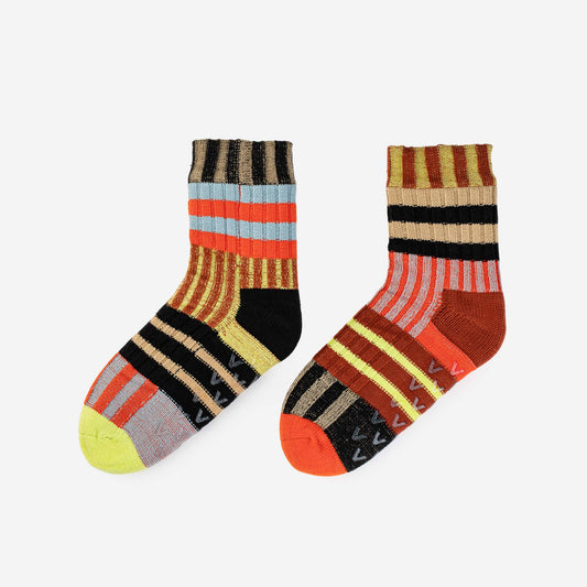 VERLOOP Patchwork Stripe House Socks: Sport