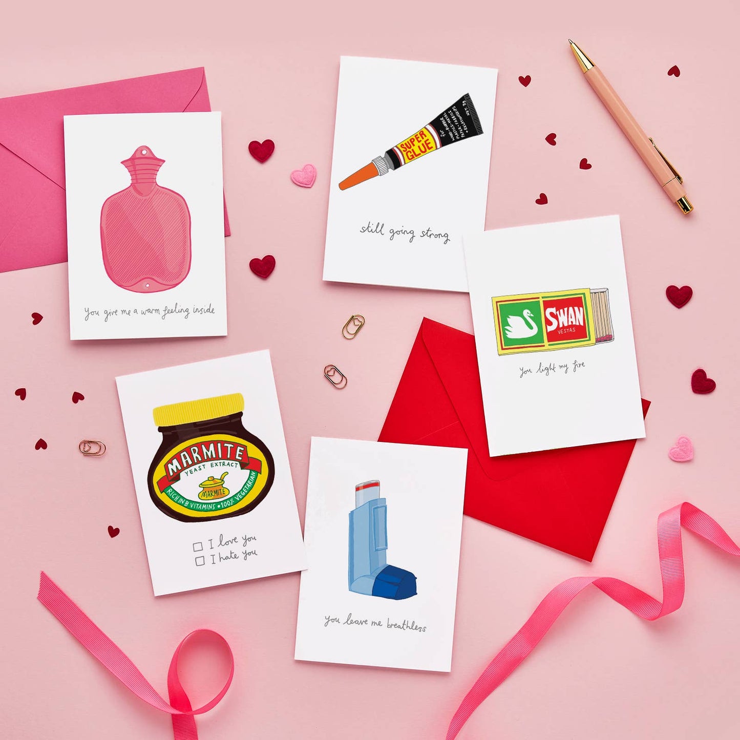 You've Got Pen On Your Face - Hot Water Bottle Card | Valentines Card | Friendship Card