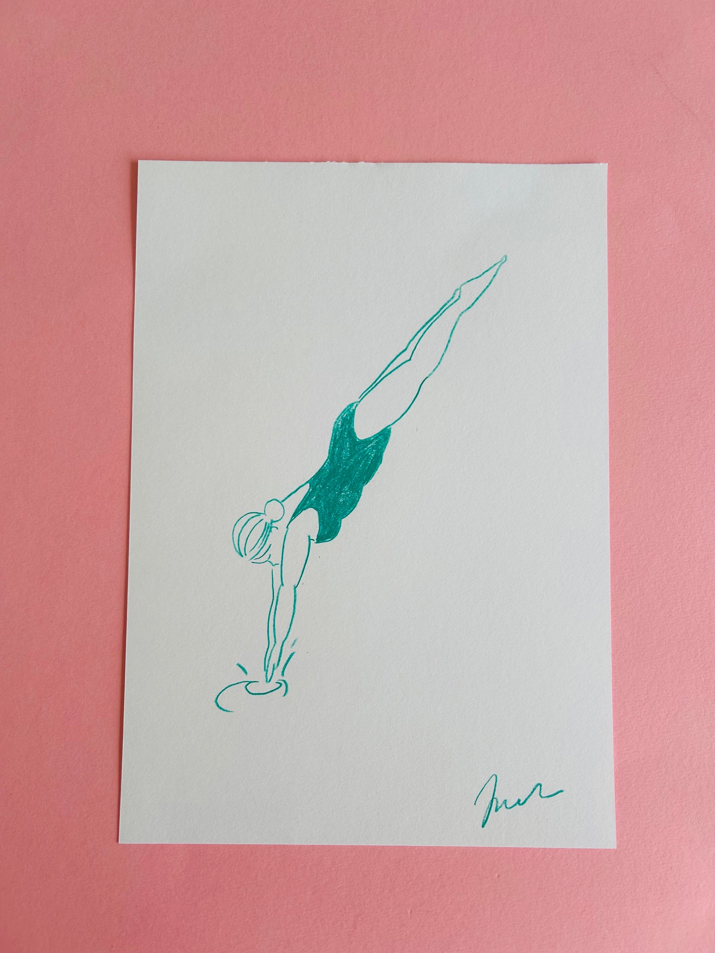 Original Swimmer Drawings by Jane Horgan