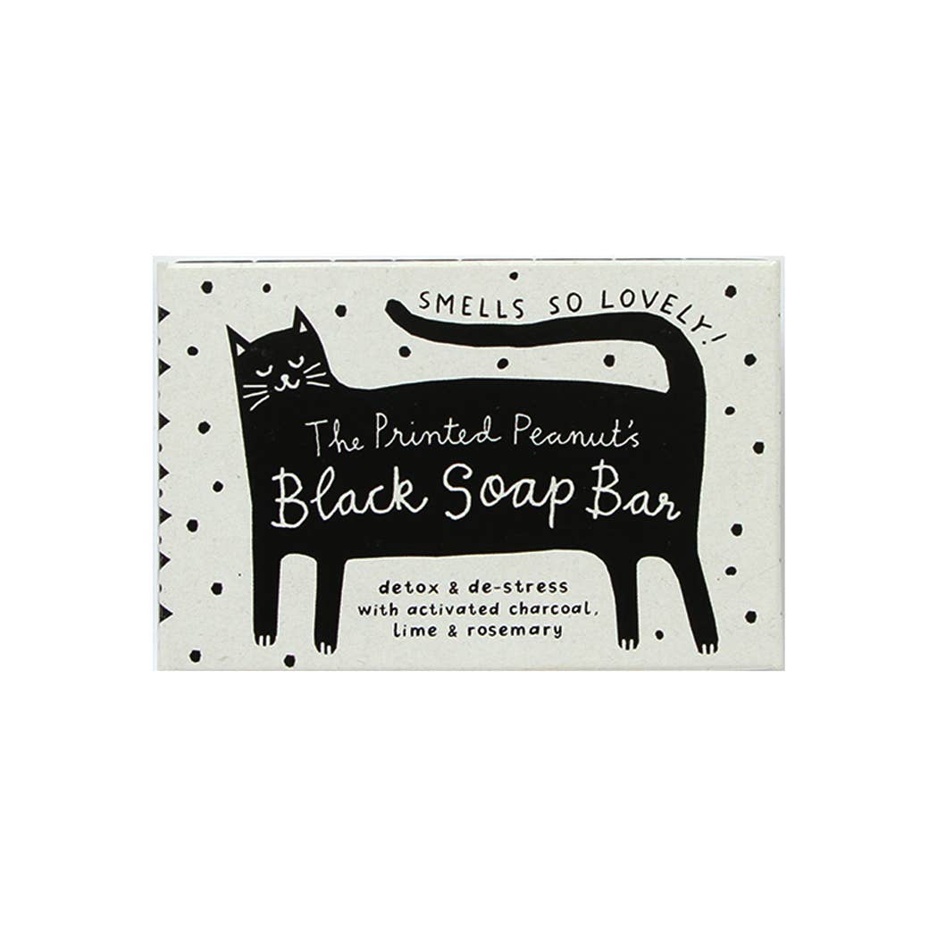 The Printed Peanut Homeware & Stationery - Black Cat Charcoal Natural Handmade Soap Bar