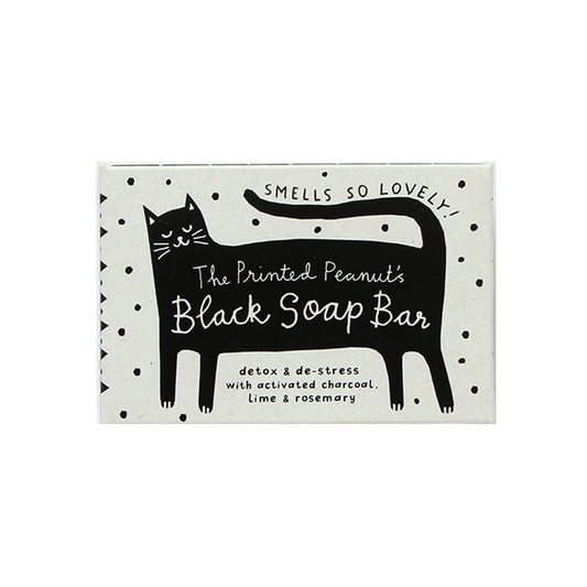 The Printed Peanut Homeware & Stationery - Black Cat Charcoal Natural Handmade Soap Bar