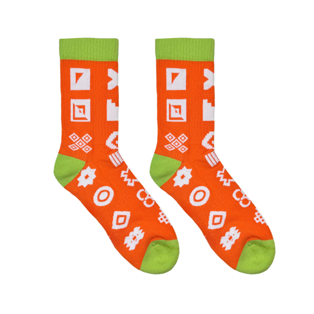 Afropop - Orange Icon Sports Socks: L/XL